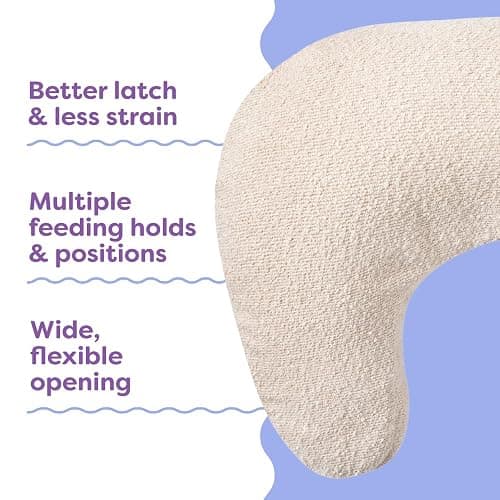Boppy Nursing Pillow - Ergonomic Bottle & Breastfeeding Pillow with High, Firm, Large Area, Water-Repellent Cushion with Washable Cover; Baby Safety Alliance Verified - Oatmeal Boucle thumbnail 4