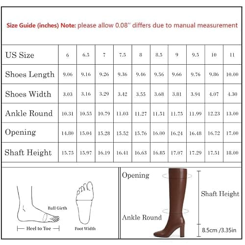 Modatope Knee High Boots for Women Chunky Heel Rounded Toe Womens Tall Boots thumbnail 8