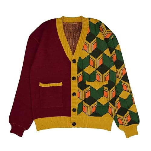 iSHOWcos Anime Cardigan Giyuu Sweater Knitted Jacket Coat - Image 1