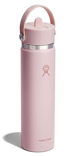 Hydro Flask 24 Oz Stainless Steel Wide Mouth Water Bottle with Leakproof Flex Straw Cap, Trillium - Trillium - 24 OZ thumbnail 4