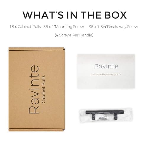Ravinte 18 Pack | 5 inch Cabinet Pulls Matte Black Stainless Steel Kitchen Drawer Pulls Cabinet Handles 5 inchLength, 3 inch Hole Center thumbnail 7