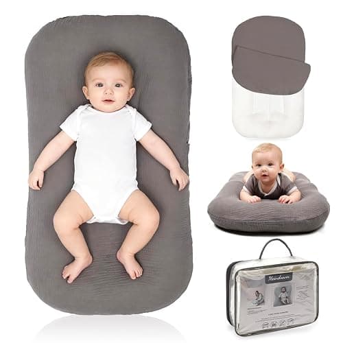 Baby Lounger - Snuggle Cozy Me Infant Lounger for Newborns | Breathable & Soft, Portable Awake-Time Pad, Essential Baby Gift (Lounger Cover Included) - Image 1