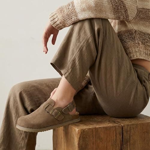CUSHIONAIRE Brooklyn Genuine Suede Slingback Clogs for Women with Buckle | Casual Shoes thumbnail 5
