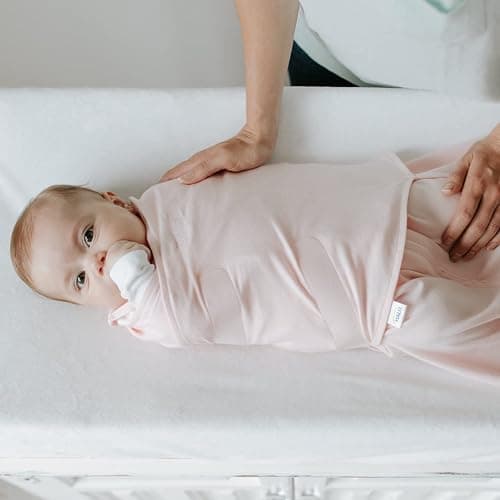 HALO 100% Cotton Sleepsack Swaddle, 3-Way Adjustable Wearable Blanket, TOG 1.5, Soft Pink, Small, 3-6 Months thumbnail 4