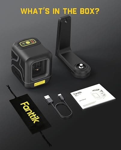 Fanttik D2 Pocket Green Laser Level, 100 ft Self-Leveling Cross Line Laser, Type-C Rechargeable, Rotatable 360 Degree, Pulse Mode, Magnetic Bracket, Carrying Pouch, for Picture Hanging and Home DIY thumbnail 9