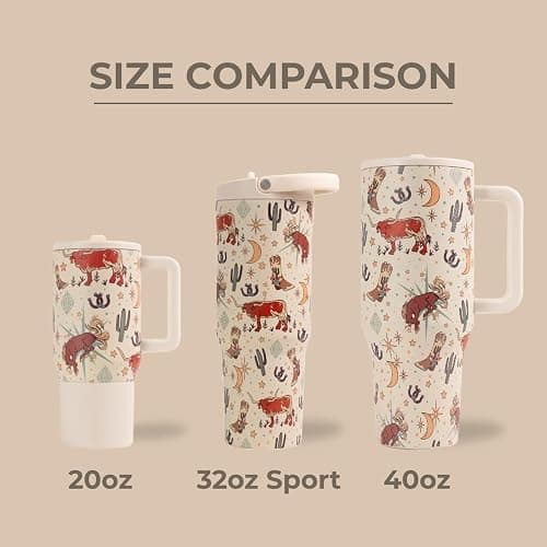 HydroJug Sport - Stainless Steel Tumbler with Straw, Vacuum Insulated, 40oz Leakproof Water Bottle, Ergonomic Design, Reusable, Dishwasher Safe, Rubber Base, Durable for Gym or Outdoors, Rodeo thumbnail 5