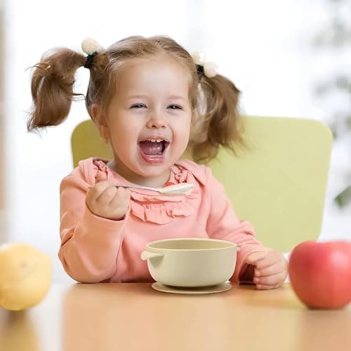 PandaEar 3 Pack Baby Bowls with Suction| Stay Put Silicone Food Bowl for Babies Kids Toddlers Infants| Food Grade Soft Safe BPA-Free Silicone (Pink) thumbnail 2
