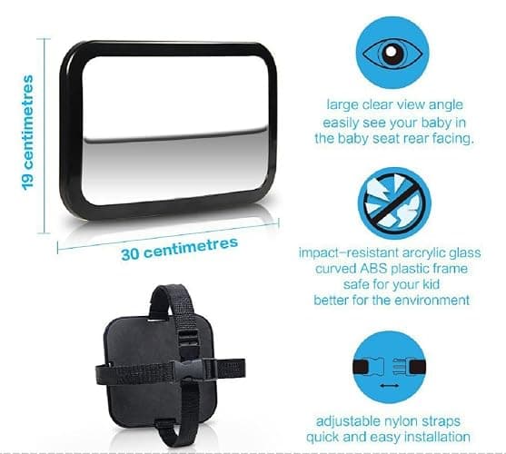 Shynerk Baby Car Mirror, Rear Facing Car Seat Mirror Safety for Infant Newborn, Baby Mirror with Wide Rearview & 360° Rotation, Shatterproof & Easy Assembled Crash Tested thumbnail 4