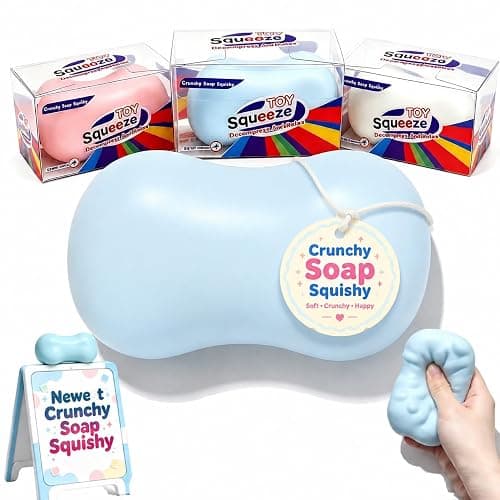 Crunchy Soap Squishy, Realistic TPR Crunchy Squishy Stress Fidget Toy | Crunchy Soap Squishy Toy Relief Sensory Fidget with Satisfying Crush Sound Anxiety Release for Office Desk Adults Teens - Image 1