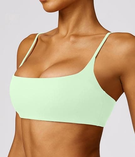 Comper Women's Sports Bra with Thin Straps Stretchy Wirefree Workout Bras Lightweight Workouts Bralette with Removable Pads thumbnail 2