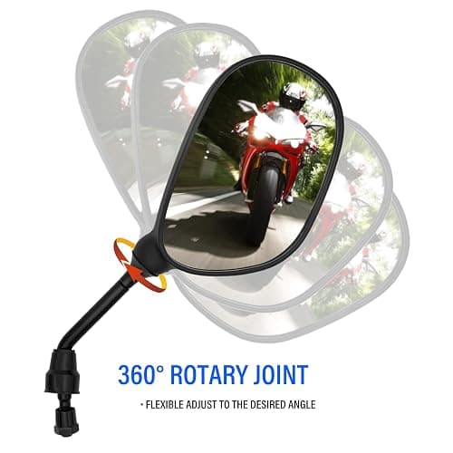 ATV Rear View Mirror, 360 Degrees Ball-Type ATV Side Rearview Mirror with 7/8" Handlebar Mount for Motocycle Scooter Moped Sportsman Dirt Bike Cruiser 4 wheeler mirrors thumbnail 4