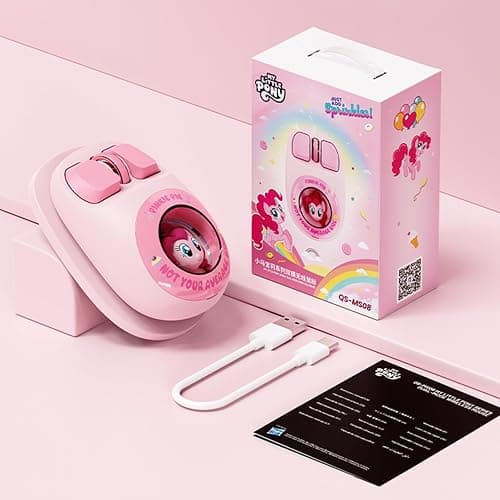 My Little Pony 3D Pinkie Pie Character Design Silent Click Wireless Mouse | 1600 DPI, Click buttons‌ (≤20dB), Dual-Mode (2.4GHz/Bluetooth), 300mAh Rechargeable Battery Ergonomic for Mac/Windows thumbnail 9