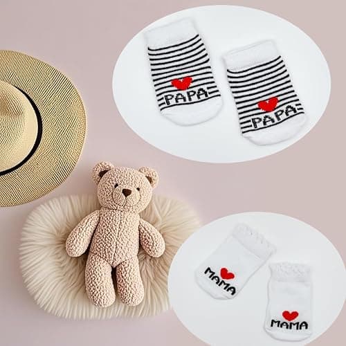 Losuesme Baby Socken 0-6 Monate Baumwolle Junge Mädchen Baumwollsocken Neugeborenen Unisex 2 Paar Kleinkind Personalisierte Geschenk Zur Geburt Mädchen thumbnail 5