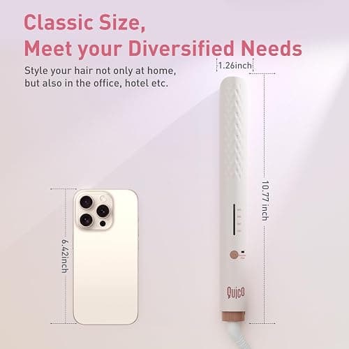 Quico Hair Straightener, 110-240V Global Travel Hair Straighteners for Women, 15s Fast Heating, Professional Negative Ion Flat Iron, Temp Memory, 320℉-450℉, Auto-Off, with Glove and Clips, Gift, Pink thumbnail 2