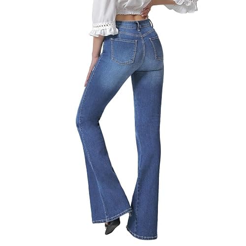 VIPONES Women's Flare Bell Bottom Jeans High Waisted Wide Leg Bootcut Jeans Stretchy Denim Pants thumbnail 5