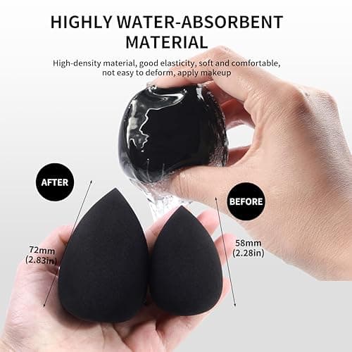 MAANGE Makeup Brushes, 49 Pcs Makeup Tool Set Premium Synthetic Makeup Brush Set Foundation Powder Concealers Eye Blush Make Up Brush Kit (Black/Silver, 49 Piece Set) - Black/Silver thumbnail 5