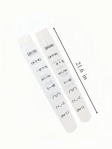 Winatehr lolita y2k thighs high stockings for girls, kawaii cute sheer patterned thin long knee trouser sexy patterned white socks for women, cutecore cosplay femboy gyaru clothes thumbnail 4