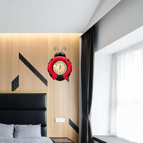TXYS Wall Clock for Home Ladybug Decor Art Decorations Great for Office/Outside Clock (Ladybug Clocks) thumbnail 6