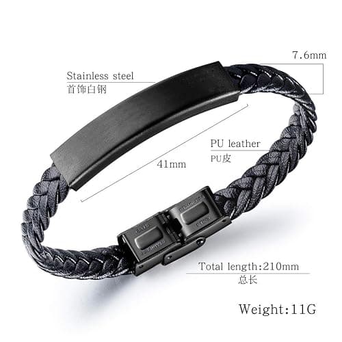 Dainty Braided Leather WWJD Bracelet for Men Women Inspirational Religious Reminder Jewerly Gift for Him Her thumbnail 2