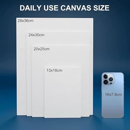 Artkey Canvases for Painting 8x10 Inch 12-Pack, 10 oz Primed 100% Cotton White Blank Canvas Boards for Painting, Art Supplies Paint Canvas Panels for Acrylic Oil Watercolor Tempera Paints thumbnail 3