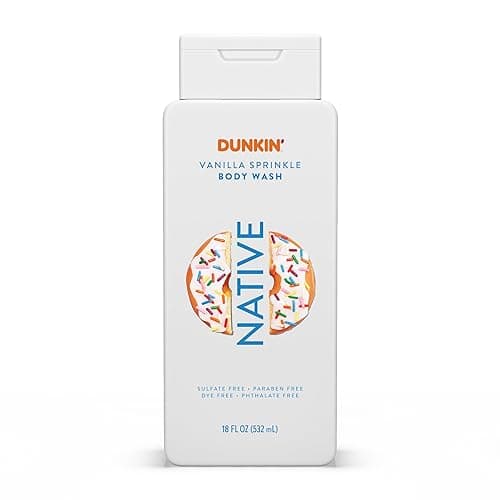 Native Body Wash, Dunkin Vanilla Sprinkle, Contains Naturally Derived Ingredients | For Women & Men, Sulfate, Paraben, & Dye Free Leaving Skin Soft and Hydrated | 18 oz - Image 1