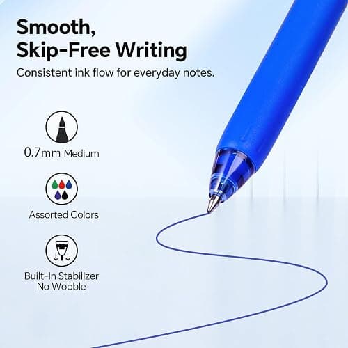 WRITECH Colored Gel Pens 0.7mm: Switch Silent Click Mode for Quiet or Click Feedback Smooth Writing Quick Dry Ink Medium Point for Note Taking Color Coding Journaling School Office Study thumbnail 4