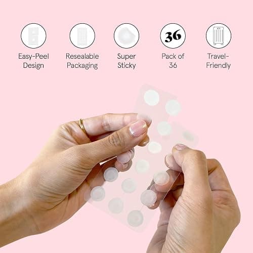 grace & stella Award Winning Pore Strip - Pimple Patches for Face - Hydrocolloid Acne Patches for Shrinking Zits, Breakouts - Spot Stickers - Dermatologist-Tested, Vegan (Invisible, 36 Count) thumbnail 8