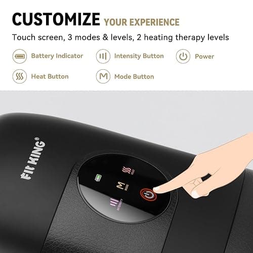FIT KING Hand Massager with Heat for Hand Massage and Arthritis Carpal Tunnel Finger Numbness Relief - Cordless & Portable & Touch Screen - Birthday Gifts for Women Men Parents thumbnail 6