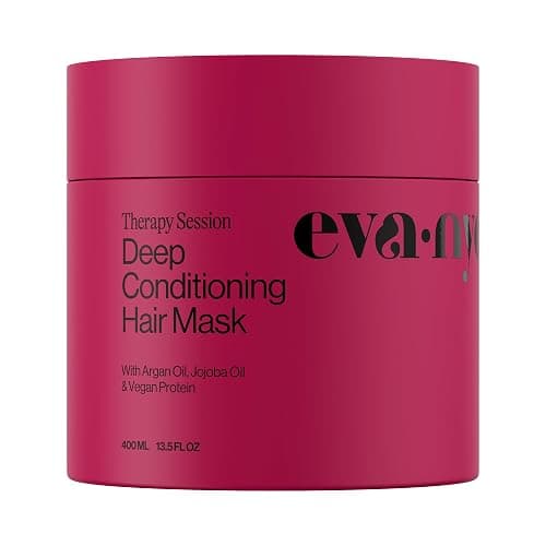 Eva NYC Therapy Session Deep Conditioning Hair Mask with Vegan Protein, Jojoba Oil + Argan Oil - Hydrate, Soften + Repair Hair Strength - Sulfate Free - Warm Vanilla Scent - 13.5 fl oz - Image 1