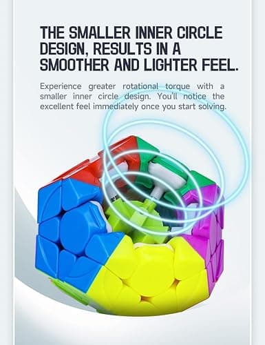 Megaminx Cube, Roxenda 3x3x3 Pentagonal Speed Cube Dodecahedron Magic Cube Puzzle Toy (Stickerless) thumbnail 5