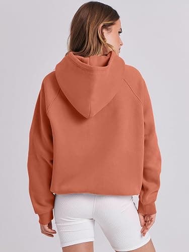 ANRABESS Women Hoodies Oversized Fleece Long Sleeve Comfy Casual Basic Pullover Sweatshirts 2025 Fall Outfits Y2K Clothes - Small - Rust thumbnail 4