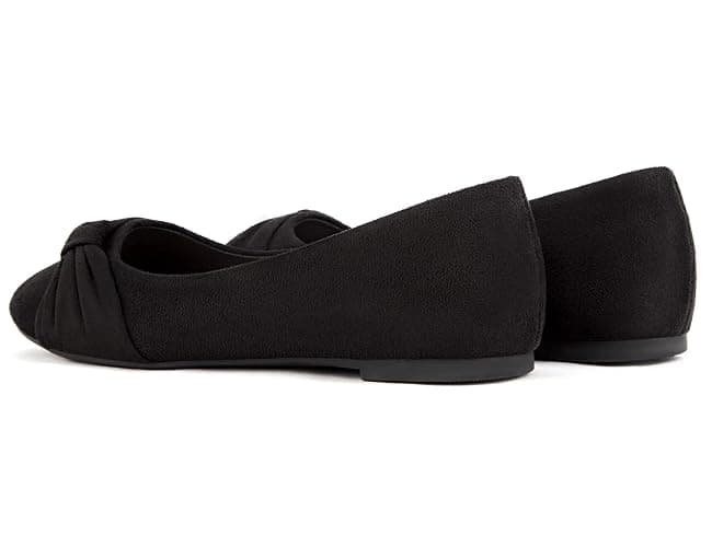 MaxMuxun Women's Flats Shoes Faux Suede Round Toe Ballet Dressy Flats Comfortable Slip On Walking Shoes thumbnail 4