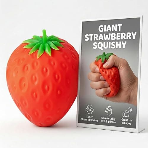 Giant Strawberry Squishy Big Strawberry Squishies Fruit Stress Ball Toys Large Slow Rise Squeeze Huge Rebound Cute Rising Strawberries Model Simulation Fidget Toys Party Favor (Small 3.15in 1pcs) - Image 1