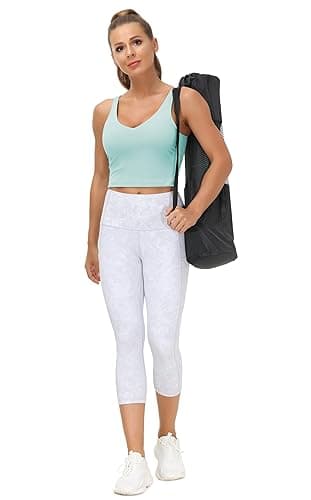 THE GYM PEOPLE Womens' Sports Bra Longline Wirefree Padded with Medium Support - Light Blue - Small thumbnail 6