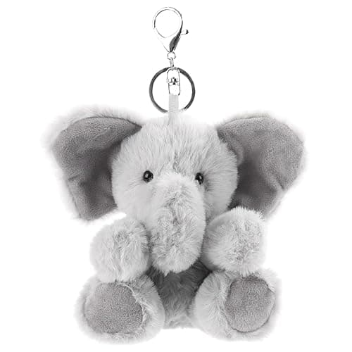Apricot Lamb Cute Toys Plush Gray Elephant Stuffed Animal Soft Keychain for Kids Bag, Purse, Backpack, Handbag - Image 1