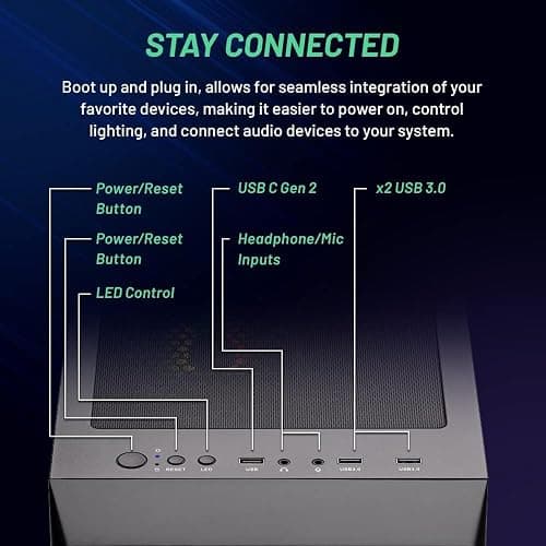 Skytech Nebula Gaming PC Desktop, Ryzen 5 5500 3.6 GHz (4.2GHz Turbo Boost), NVIDIA RTX 3050 6GB GDDR6, 500GB SSD, 16GB DDR4 RAM 3200, 650W Gold PSU, Wi-Fi, Win 11 thumbnail 9
