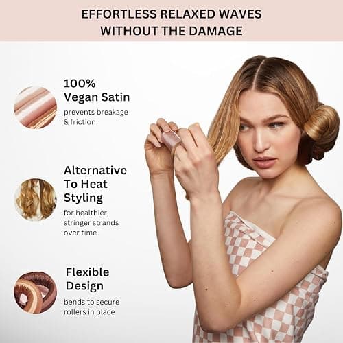 Kitsch Jumbo Satin Heatless Flexi Rods (4 pcs) and Continuous Spray Bottle (Terracotta) Bundle with Discount thumbnail 4