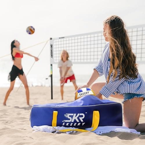 SKEERY Outdoor Heavy Duty Volleyball Net Set, Anti-Sag Design, Adjustable Aluminum Poles, Portable Volleyball Net for Backyard,Grass and Beach thumbnail 8