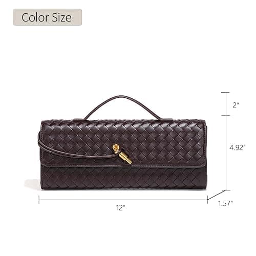 JYG Woven Handbag for Women Fashion Evening Shoulder Bag PU Leather Handmade Clutch Purse Casual Crossbody Bags 2024 thumbnail 6