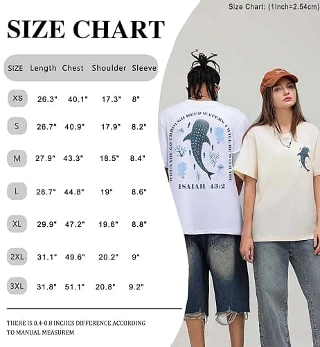 Whale Shark Shirt Christian Religious Bible Verse Isaiah 43:2 When You Go Through Deep Waters Shirt Unisex thumbnail 7