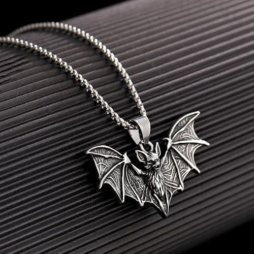 YWMAN Bat Necklace for Men - Stainless Steel Vampire Pendant, Gothic Halloween Goth Jewelry‌ thumbnail 2