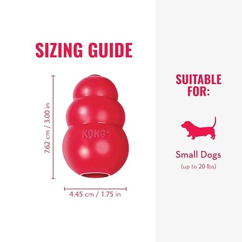 KONG Classic Stuffable Dog Toy - Fetch & Chew Toy for Dogs - Treat-Filling Capabilities & Erratic Bounce for Extended Play Time - Durable Natural Rubber Material - for Small Dogs thumbnail 5