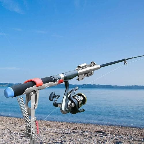 LBW Automatic Spring Fishing Rod Holder for Ground Bank Fishing Pole Holder Hook Setter Adjustable High Sensitivity Stainless Steel Fishing Rod Stand Pack thumbnail 8