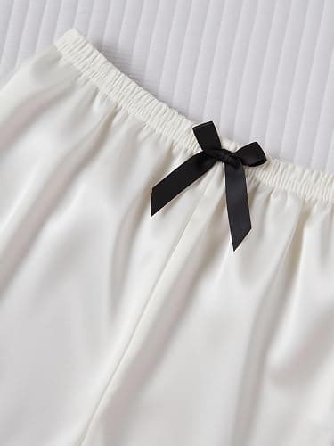 Damen-Pyjama-Set, Seide, Satin, kurzärmelig, weich, bequem thumbnail 4