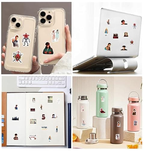 JCQAYB 54pcs Cartoon Stranger Things 5 Stickers Pack,Waterproof Vinyl Stickers for Adult Teen Girl Laptop Skateboard Bike Guitar Water Bottle Travel Case Helmet Notebook Scrapbook thumbnail 8