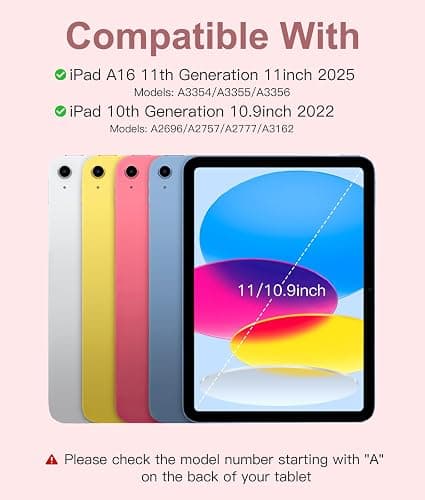 Hamile for iPad 11th 10th Generation Case with Keyboard - 7 Colors Backlit Wireless Detachable Folio Keyboard Cover with Pencil Holder for iPad 11-inch A16 2025 10th Gen 10.9 Inch 2022 (Light Pink) thumbnail 2