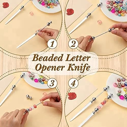16 Pcs Beadable Letter Opener Metal Letter Opener Envelope Opener Knife Beadable Letter Opener Stainless Steel Envelope Opener Slitter for Office Home DIY Supplies thumbnail 6