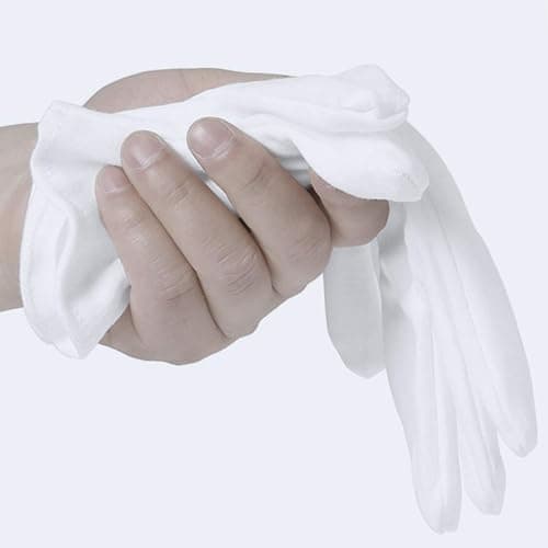 3 Pairs White Cotton Gloves for Dry Hands Eczema SPA Moisturizing - Work Glove Liners for Serving Costume Inspection thumbnail 5