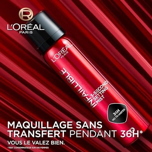 L'Oréal Paris - Spray Fixateur de Maquillage - Waterproof - Sans Transfert - Formule Légère - Non Collant - Résistant à l'Eau et à la Transpiration - Tenue Jusqu'à 36h - Infaillible - 75 ml thumbnail 3