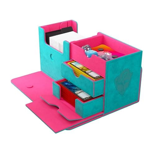 Gamegenic The Academic 133+ XL Premium Deck Box | Double-Sleeved Card Storage | Card Game Protector | Holds Up to 122 Cards Plus Game Accessories | Teal/Pink Color | Made thumbnail 10